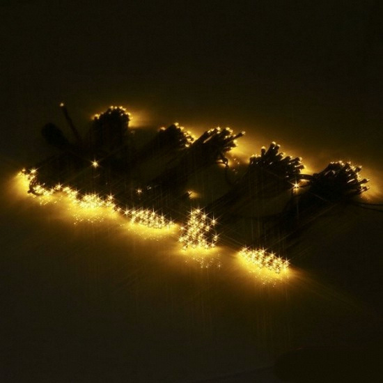 일신 LED 연결형 검정선 황색 트리전구 300구_이미지