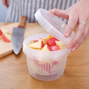 채반 밀폐통 원형 500ml 채반바구니 야채통 채소통 과일통 밀폐용기