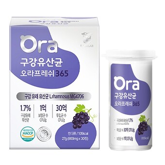랩온랩 <b>구강</b><b>유산균</b> 오라프레쉬 365 900mg 30정