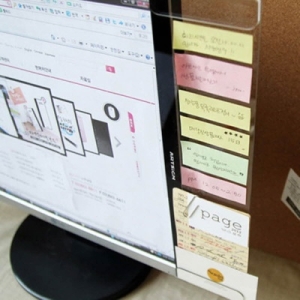 명함꽂이 모니터 메모보드  /모니터부착판/모니터메모판/포스트잇/메모꽂이/미니보드/메모홀