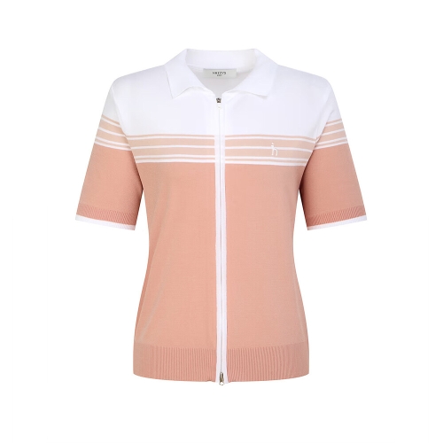 여성 투웨이 반팔 니트 집업 HWSW6B314C2