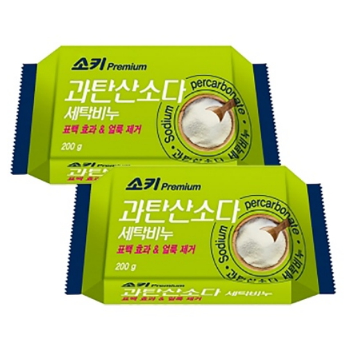 KBH한국생활건강 무궁화 ㅤ소키 프리미엄 과탄산소다 세탁비누 200g (2개)_이미지