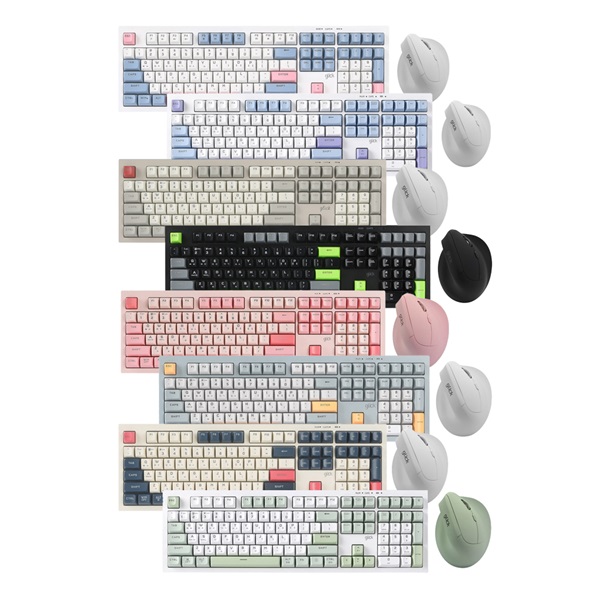 지클릭커 OFFICEPRO WMK700 사일런스 M 108 무선 키보드 마우스 세트 (Poker Green)_이미지