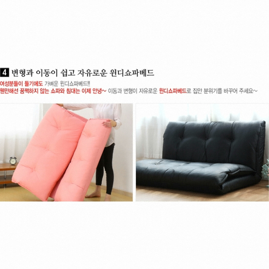 BLMG블루밍홈 윈디 가죽 소파베드 2인용_이미지
