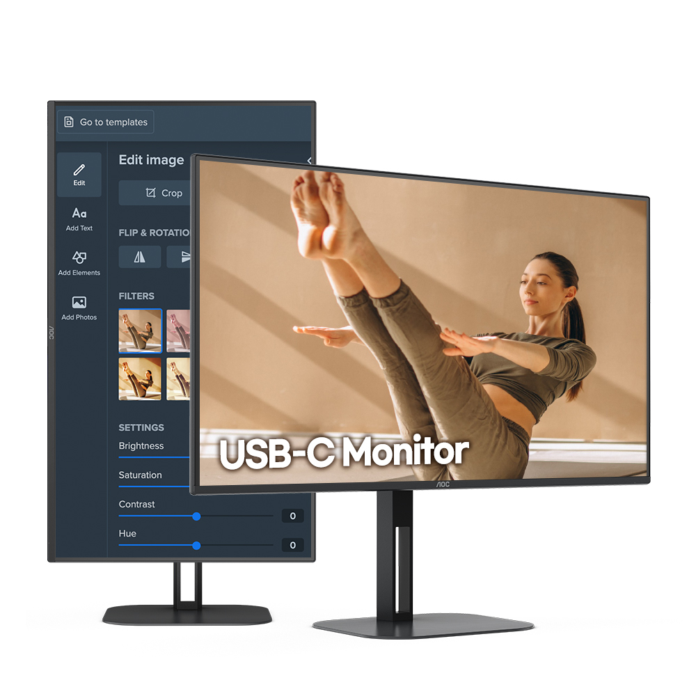 알파스캔 <b>AOC</b> Q27V5 QHD USB-C 프리싱크 높낮이 HDR 무결점