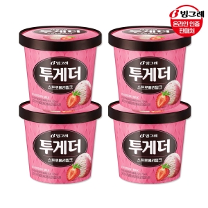 빙그레 아이스크림 투게더 스트로베리밀크 4개_이미지