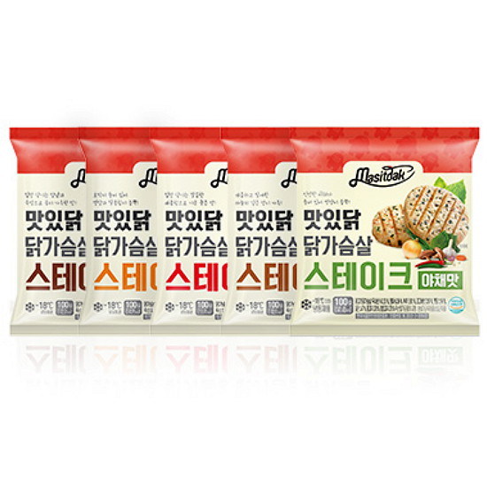 푸드나무 맛있닭 닭가슴살 스테이크 혼합 5종류 16팩 (1개)_이미지