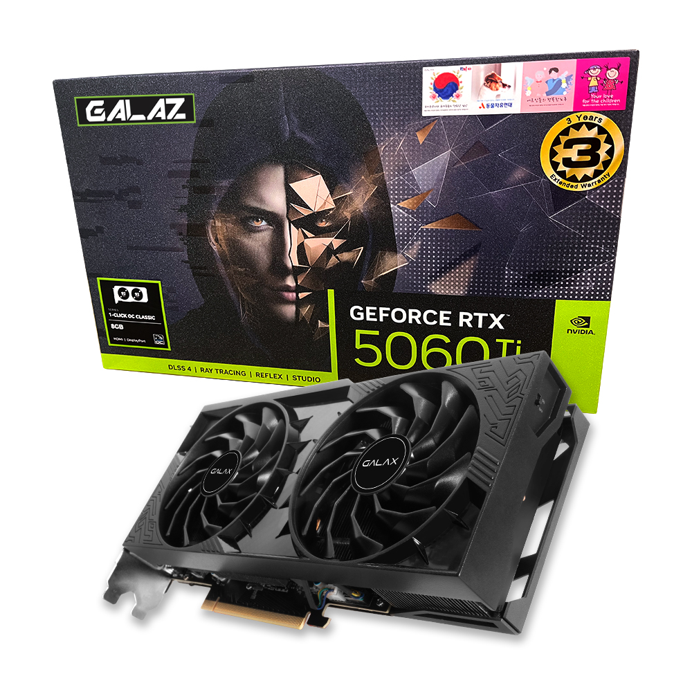 갤럭시 GALAZ 지포스 RTX 5060 Ti BLACK OC Classic D7 8GB_이미지