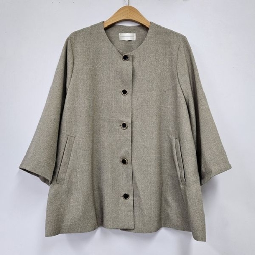 아이우먼 감각버튼노카라자켓 IRS641M509 빅사이즈_이미지