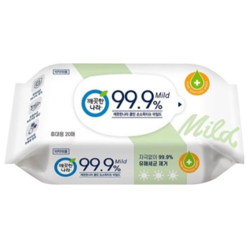 깨끗한나라 클린 손소독티슈 마일드 리필형 20매 (50팩)_이미지