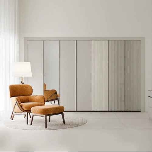 한샘 아트월 거울 붙박이장 비대칭형 선반형 (390cm)_이미지