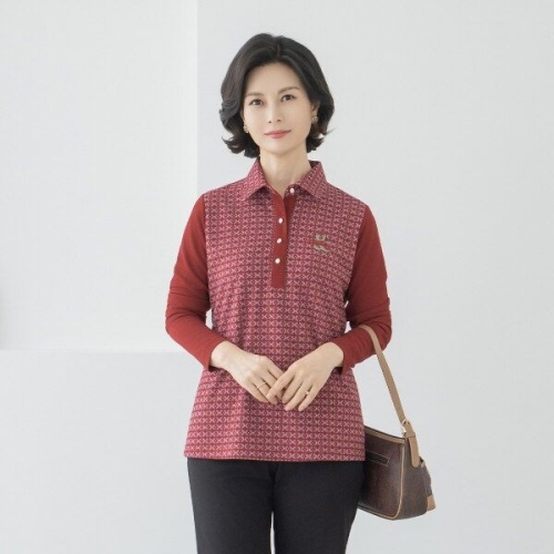 마담4060 엄마옷 앤드스판카라 데일리룩 여성 티셔츠-RTE2510019