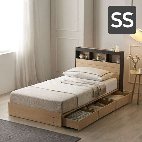 동서가구 보보 수납헤드 3서랍 LED침대 SS (케미컬폼독립)_이미지