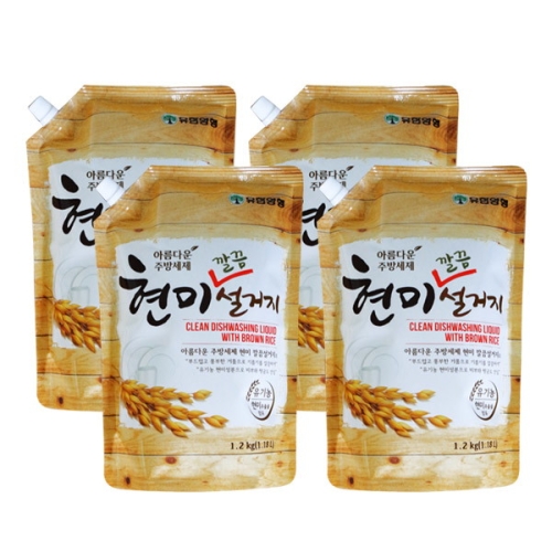 유한양행 아름다운 주방세제 현미 깔끔 설거지 1.2kg (4개)_이미지