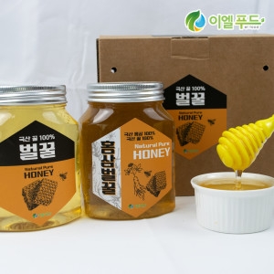 이엘푸드 국산 벌꿀 500g+홍삼 벌꿀 500g 구성 답례품 절선물