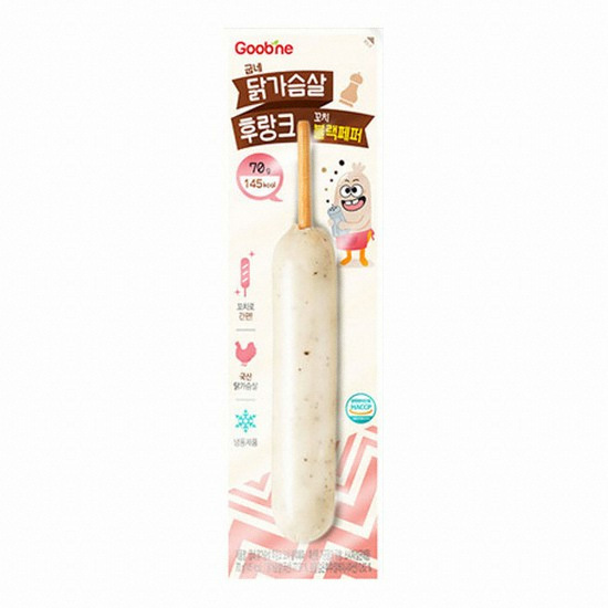 지앤건강생활 굽네 닭가슴살 후랑크 꼬치 블랙페퍼 70g (15개)_이미지
