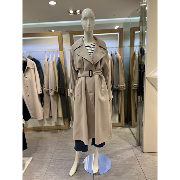 레터링 오버핏 롱 트렌치코트 VZ3BB12