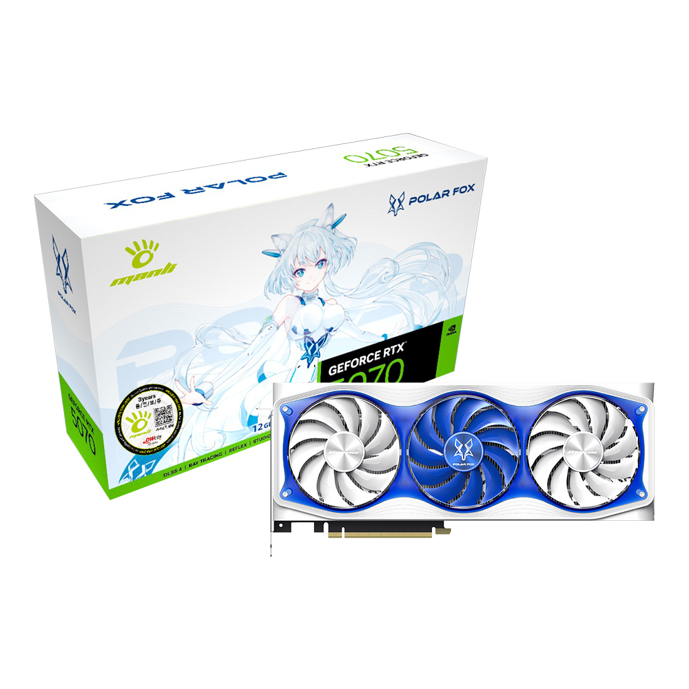 MANLI 지포스 RTX 5070 Polar Fox OC D7 12GB 대원씨티에스_이미지