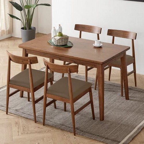 핀란디아 오로라 월넛 식탁 1400 (의자4개)