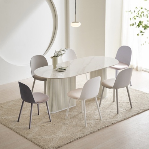 파로마 이즈 카밀라 세라믹 타원 템바 식탁 1800 (의자6개)_이미지