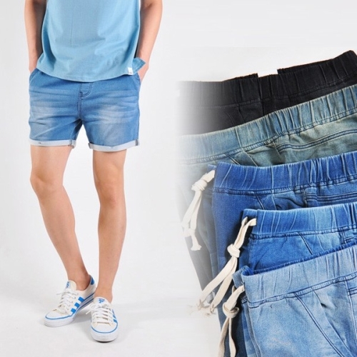  올진 FJ5026 밴딩 롤업 스판 남자 4부 청반바지