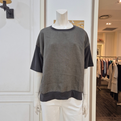 앤클라인 린넨배색티셔츠AX6H3TS 5160-27_BP