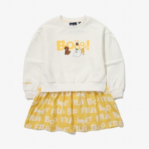 휠라키즈 TD 맨투맨결합형 원피스 FK2OPG1401F_IVY_이미지