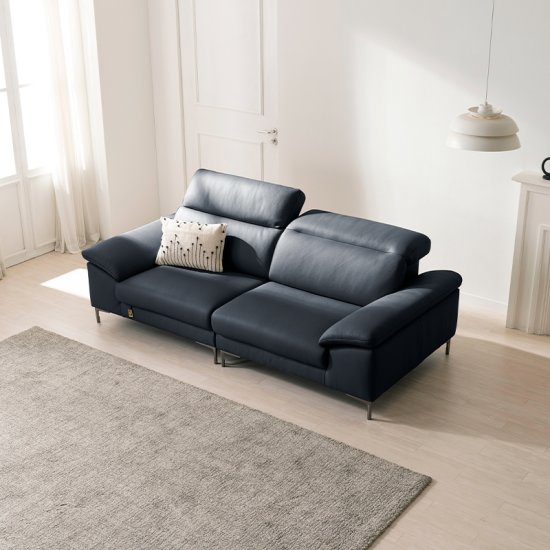 다우닝 아지오 헤드레스트 전체 천연가죽 소파 3인용 (스툴포함)