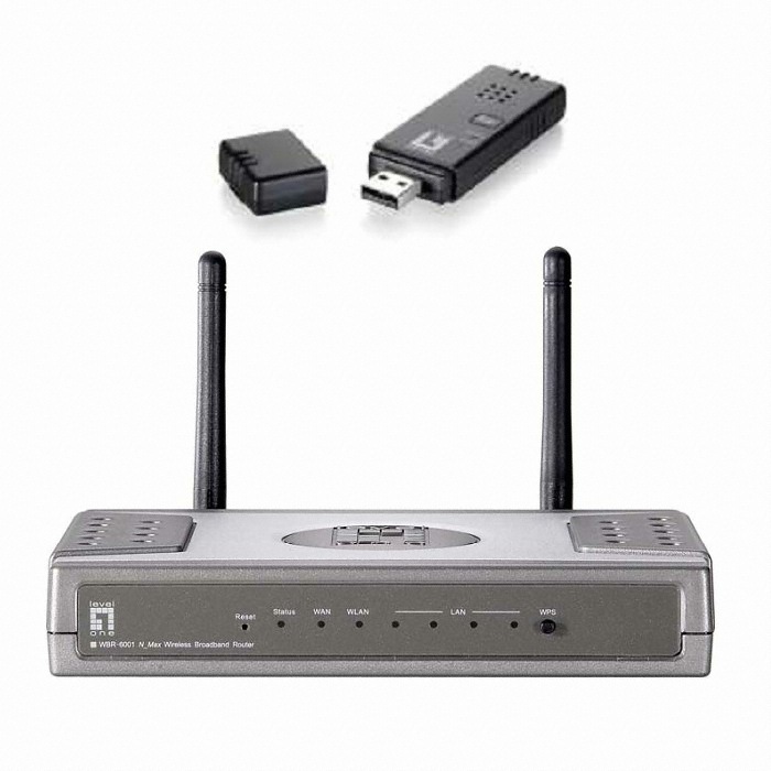 Levelone WBR-6001 공유기 패키지 (+ WUA-0600 USB 2.0 무선랜카드)_이미지