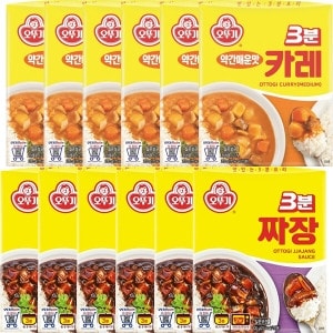 오뚜기 3분 카레 약간매운맛 6개+<b>짜장</b> 6개 카레 <b>짜장</b> 햇반 밥 <b>라면</b> 간식