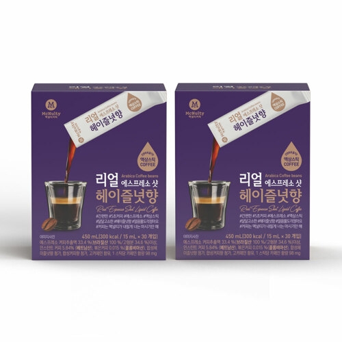 리얼 에스프레소샷 액상 스틱 커피 헤이즐넛 15ml 30개입