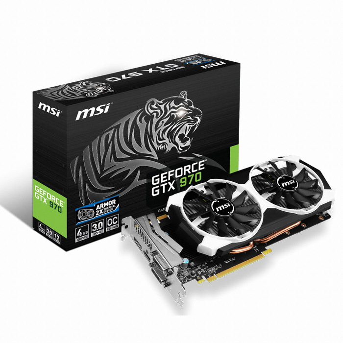 MSI 지포스 <b>GTX970</b> 블랙 아머 2X OC D5 4GB 반석전자