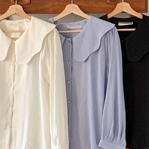 셀러허브 패션 물결 카라 블라우스 402Q569S 빅사이즈 여성_이미지