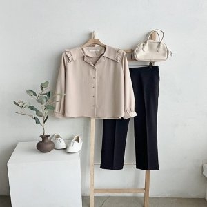 수프 KDH3015소안고 여성 차르르 링 단추 수트 블라우스