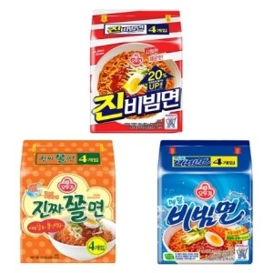 오뚜기 <b>진</b><b>비빔</b><b>면</b> 4개 + 진짜쫄면 4개 + 메밀<b>비빔</b><b>면</b> 4개