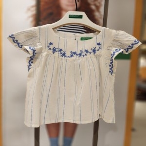 키즈로맨틱자수블라우스 54HZGQ02Q WH 아동 여아 여름 반팔 베이비 토들러 티