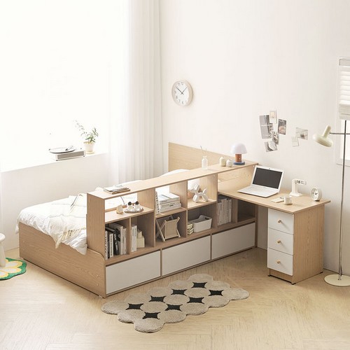 벨리카 포니 1200 책상 수납 침대 SS (매트별도)