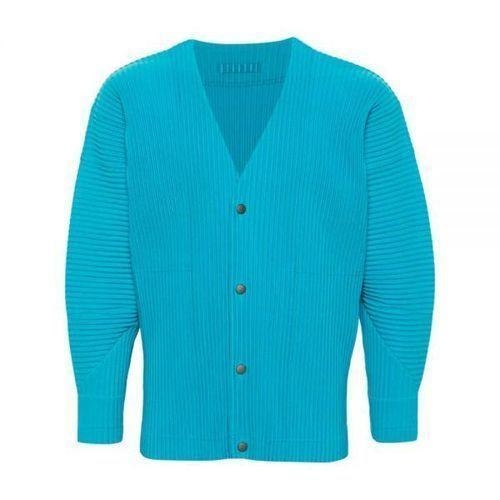  옴므 플리세 이세이 미야케 가디건 HP46JL11174 TURQUOISE BLUE DOM