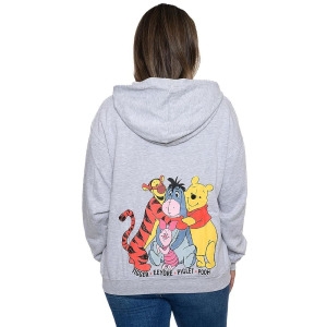 디즈니 지퍼 후디 이요르 곰돌이 푸 피글렛 티거, 헤더 그레이. 167099_이미지