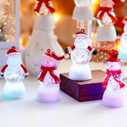이이공브이샵 LED 크리스마스 오브제 산타 눈사람 펜던트 4개세트