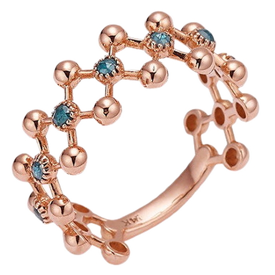 몰리즈 18K 드쿠보 청러프다이아 반지 S97021R