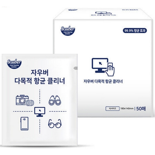 자우버 ㅤ다목적 항균 클리너 리필형 50매 (4팩)_이미지