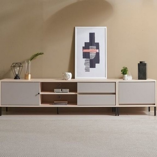 장인가구 아이브 하스 슬라이딩 도어 거실장 2400