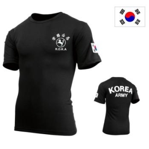  셀러허브 군헌터 쿨론 ROKA 백마 검정 반팔 군인 군대 티셔츠 S11463611