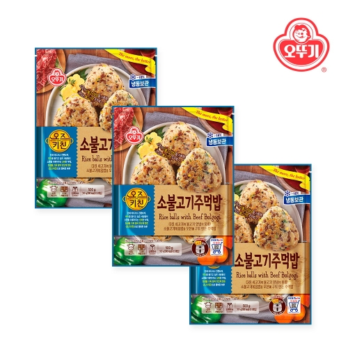 오뚜기 오즈키친 소불고기 주먹밥 500g (3개)