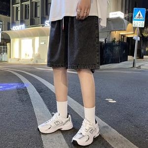 2컬러 트렌디한 와이드핏 데님 반바지 IS-DNP20_이미지