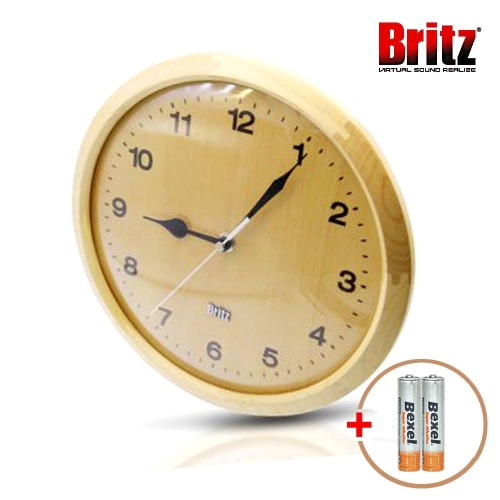 브리츠 원목 원형 벽시계 BZ-C17W-3427