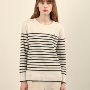 올리비아로렌 DP02 겨울니트 겨울스트라이프라운딩풀오버니트로이너로황용하셔도 S41553621_이미지