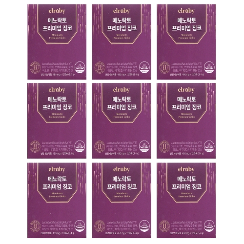 휴온스 엘루비 메노락토 프리미엄 징코 450mg 12캡슐 (9개)