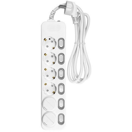 대현써지오 모노케어 6구 16A 개별스위치 멀티탭 (1.4m)_이미지